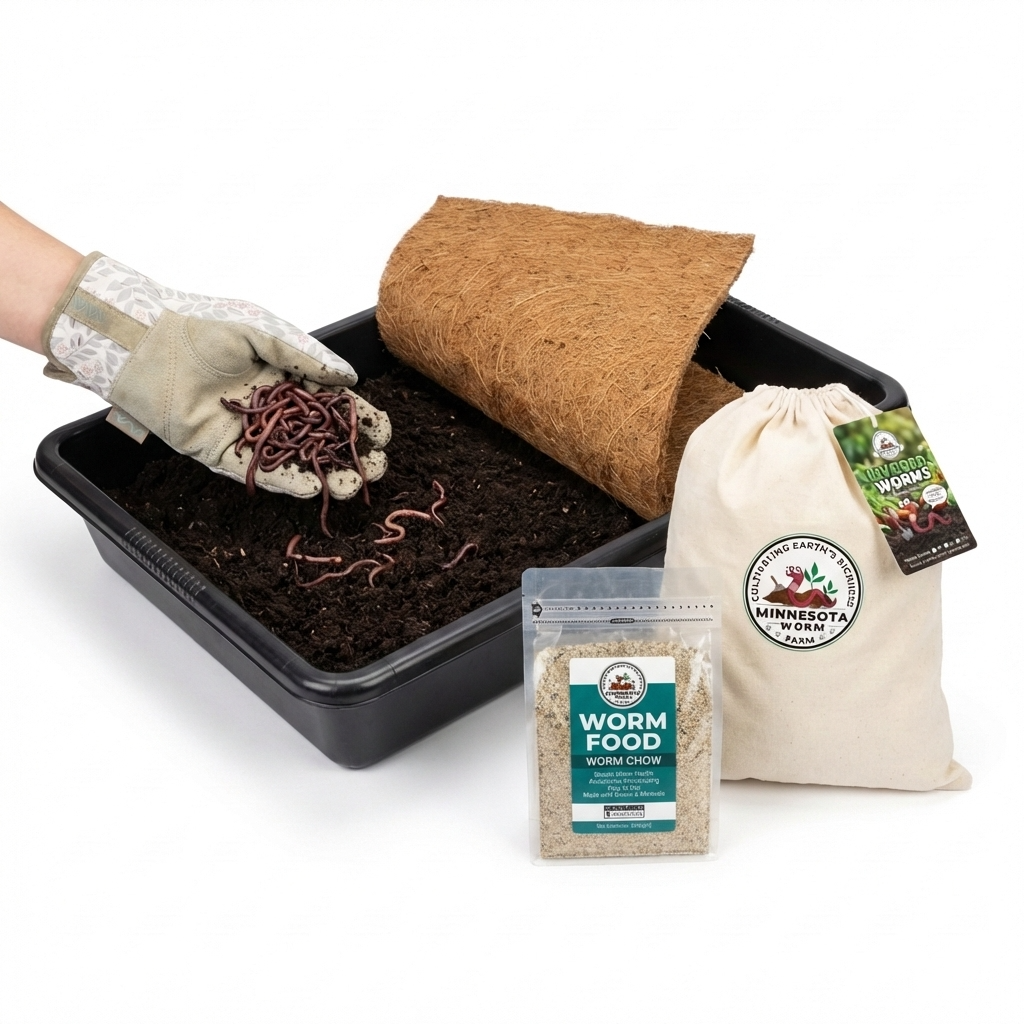 Worm Farm Starter Kit – Complete Vermicomposting System with Worms, Bin, Food & Blanket