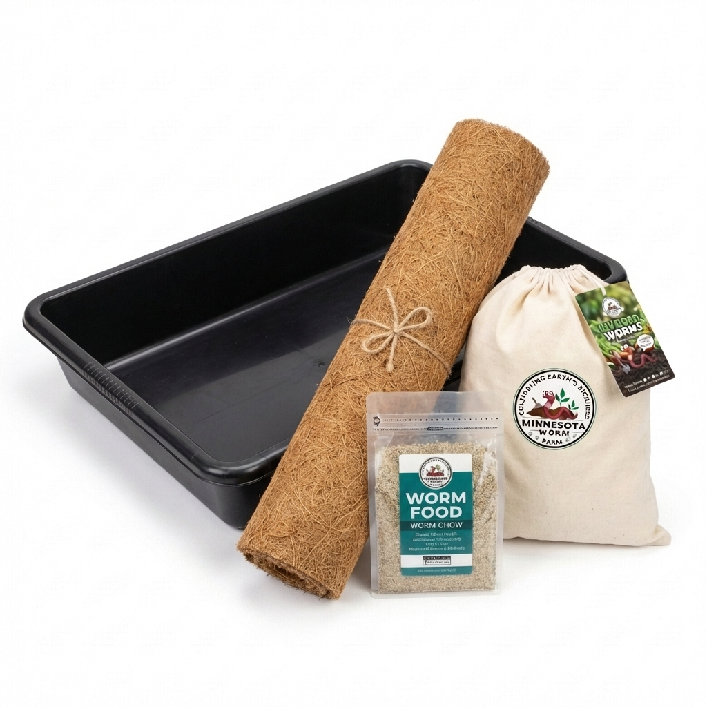 Worm Farm Starter Kit – Complete Vermicomposting System with Worms, Bin, Food & Blanket